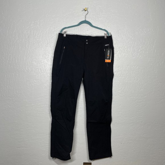 Kerrits Women L Black Cascade Waterproof Pants Pockets Full Leg Zip Equestrian - Picture 1 of 16